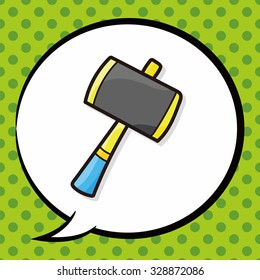 hammer color doodle, speech bubble