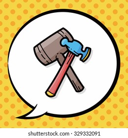 hammer color doodle, speech bubble