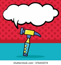 hammer color doodle, speech bubble