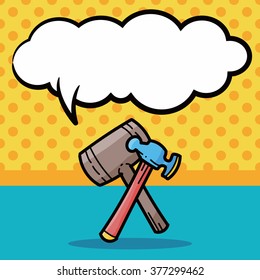 hammer color doodle, speech bubble