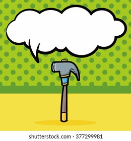 hammer color doodle, speech bubble