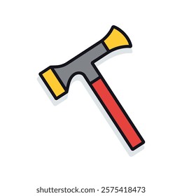 Hammer color icon and white background