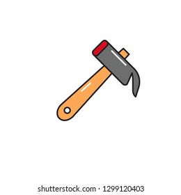 hammer color line icon. garage equipment vector illustration. Editable Stroke.