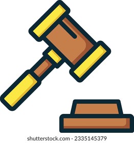 Hammer Color Line Icon - Single Icon, Vector