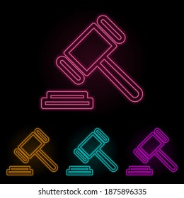 hammer Farbe Neon Set. Einfache dünne Linie, Umrissvektor von Web-Icons für i und ux, Website oder mobile Anwendung