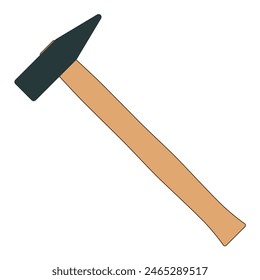 hammer color vector illustration, white background