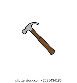 Hammer colored vector icon on white background. Stock vector EPS10