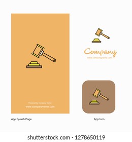 Hammer Company Logo App Icon and Splash Page Design. Creative Business App Design Elements
