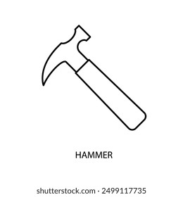 hammer concept line icon. Simple element illustration. hammer concept outline symbol design.