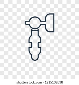 Hammer concept vector linear icon isolated on transparent background, Hammer concept transparency concept in outline style