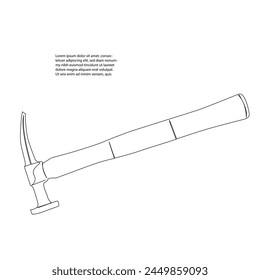 Hammer construction Continuous single one line drawing illustration art vector design