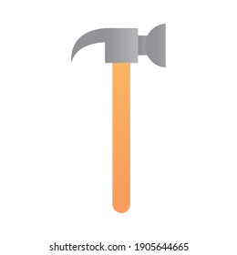 hammer construction and renovation tool icon, home repair concept vector illustration