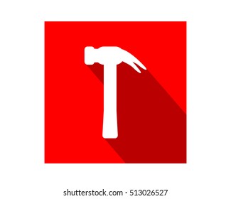 hammer construction repair fix engineering tool equipment image vector icon logo