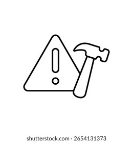 Hammer Construction Tool Carpentry Line Icon