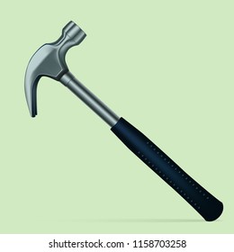 A hammer is a construction tool. For household and professional activities. Isolated on white background. Vector illustration.