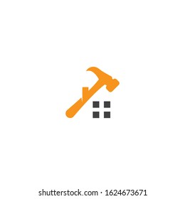 Hammer construction tool icon vector  template