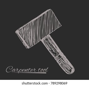 Hammer. Construction tools. Vector hand drawn illustration