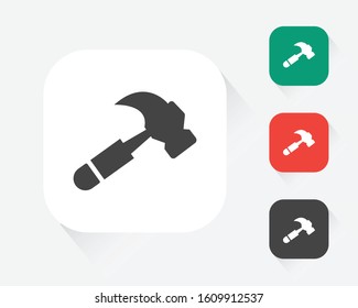  hammer construction vector icon flat design
