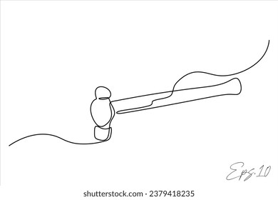  hammer continuous line art drawing