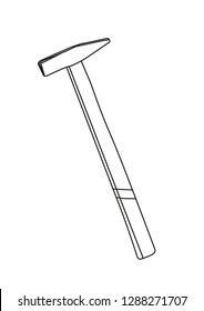 hammer contour vector illustration isolated