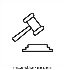 ilustración de vector de icono plano de corte de martillo