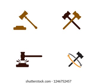 Hammer court Vector icon design illustration Template