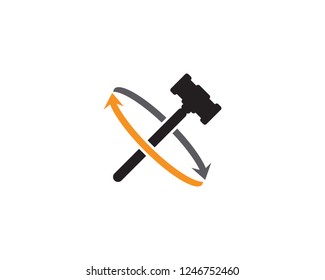 Hammer court Vector icon design illustration Template