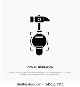 Hammer, Crash, Break, Tool solid Glyph Icon vector