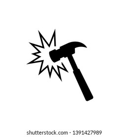 The hammer crash. Isolated Vector Illustration