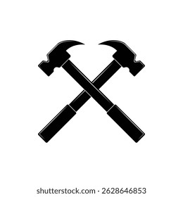 Concepto de diseño de logotipo cruzado de martillo