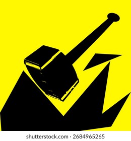 martelo esmagamento coroa representação simbólica