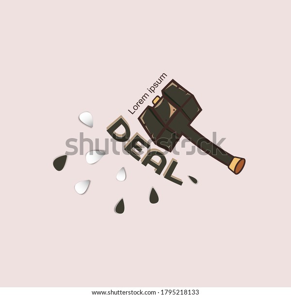 Hammer Deal Vector Logo Template Stock Vector (Royalty Free) 1795218133