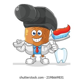 la ilustración del martillo dentista. vector de caracteres