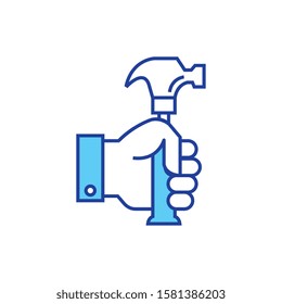 hammer design, Construction work repair reconstruction industry build and project theme Vector illustration