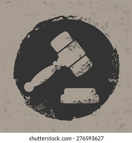 Hammer design on grunge background, grunge vector 