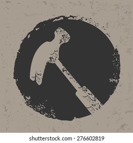 Hammer design on grunge background, grunge vector