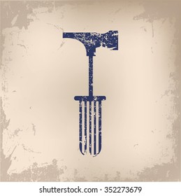 Hammer design on old background,vector