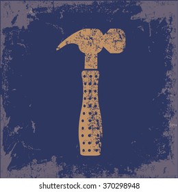 
Hammer design on old background,vector