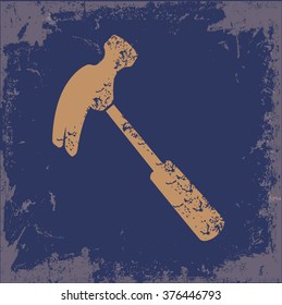 Hammer design on old paper background,vector