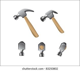 hammer from different angles in the vector