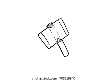 hammer doodle cartoon icon vector 