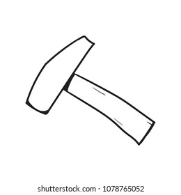 hammer doodle icon outline