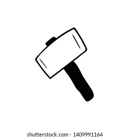 hammer doodle icon vector hand draw