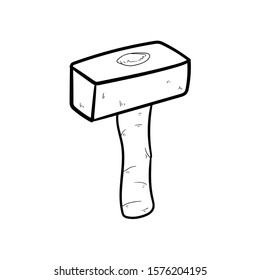 hammer doodle icon vector hand drawing 