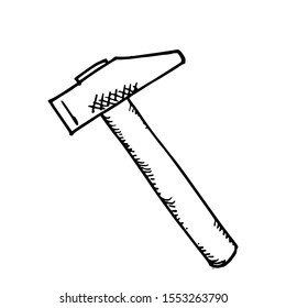 Hammer Doodle Icon Vector Simple Design