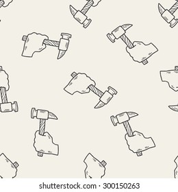 hammer doodle seamless pattern background