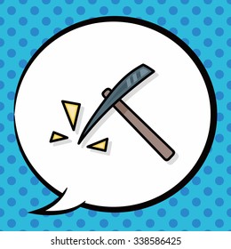 hammer doodle, speech bubble