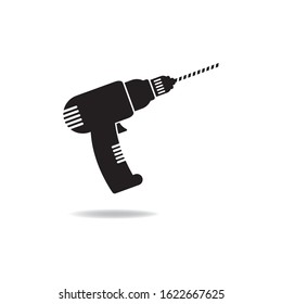Hammer drill hand icon design isolated on white background. Vector illustration