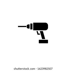 hammer drill hand icon - From Working tools, Construction and Manufacturing icons, equipment icons in black flat shape design  on white background