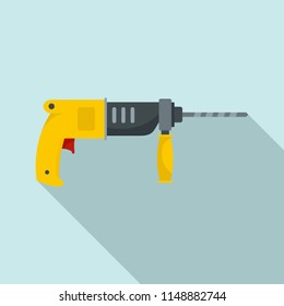 Hammer drill icon. Flat illustration of hammer drill vector icon for web design